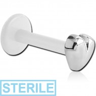 STERILE BIOFLEX INTERNAL LABRET WITH SURGICAL STEEL ATTACHMENT PIERCING