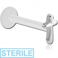 STERILE BIOFLEX INTERNAL LABRET WITH SURGICAL STEEL ATTACHMENT PIERCING