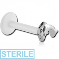 STERILE BIOFLEX INTERNAL LABRET WITH SURGICAL STEEL ATTACHMENT PIERCING