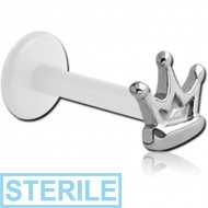 STERILE BIOFLEX INTERNAL LABRET WITH SURGICAL STEEL ATTACHMENT PIERCING