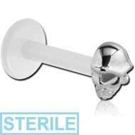 STERILE BIOFLEX INTERNAL LABRET WITH SURGICAL STEEL ATTACHMENT -SKULL PIERCING