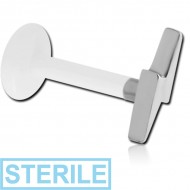 STERILE BIOFLEX INTERNAL LABRET WITH SURGICAL STEEL ATTACHMENT - LIGHTNING PIERCING