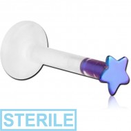 STERILE BIOFLEX INTERNAL LABRET WITH TITANIUM STAR PIERCING