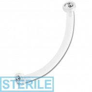 STERILE BIOFLEX INTERNAL CURVED MICRO BARBELL WITH BIOFLEX JEWELLED PUSH FIT DISCS PIERCING