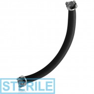 STERILE BIOFLEX INTERNAL CURVED MICRO BARBELL WITH PRONG SET SURGICAL STEEL JEWELLED PUSH FIT ATTACHMENT PIERCING