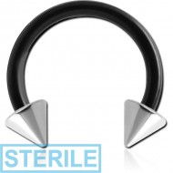 STERILE BIOFLEX INTERNAL MICRO CIRCULAR BARBELL WITH PUSH FIT SURGICAL STEEL CONES PIERCING