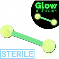 STERILE BIOFLEX MICRO BARBELL WITH UV ACRYLIC GLOW IN THE DARK BALL PIERCING