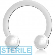STERILE BIOFLEX CURVED BARBELL WITH UV ACRYLIC BALLS PIERCING