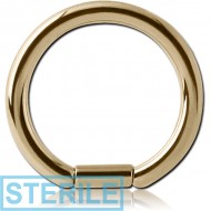 STERILE ZIRCON GOLD PVD COATED SURGICAL STEEL BAR CLOSURE RING