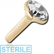 STERILE ZIRCON GOLD PVD COATED SURGICAL STEEL OPTIMA CRYSTAL PUSH FIT DISC FOR BIOFLEX INTERNAL LABRET
