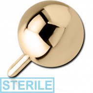 STERILE ZIRCON GOLD PVD COATED SURGICAL STEEL PUSH FIT BALL FOR BIOFLEX INTERNAL LABRET