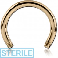 STERILE ZIRCON GOLD PVD COATED SURGICAL STEEL CIRCULAR BARBELL PIN