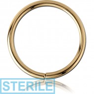 STERILE ZIRCON GOLD PVD COATED SURGICAL STEEL SEAMLESS RING