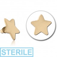 STERILE ZIRCON GOLD PVD COATED SURGICAL STEEL STAR FOR 1.2MM INTERNALLY THREADED PINS