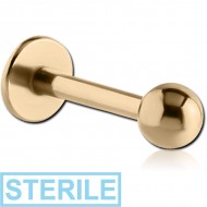 STERILE ZIRCON GOLD PVD COATED SURGICAL STEEL MICRO LABRET