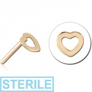 STERILE ZIRCON GOLD PVD COATED SURGICAL STEEL THREADLESS ATTACHMENT - HEART