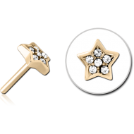 ZIRCON GOLD PVD COATED SURGICAL STEEL JEWELLED THREADLESS ATTACHMENT - STAR PIERCING