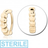 STERILE ZIRCON GOLD PVD COATED SURGICAL STEEL LIP CLCKER RING