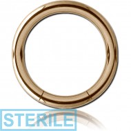 STERILE ZIRCON GOLD PVD COATED TITANIUM SMOOTH SEGMENT RING