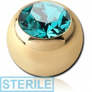 STERILE ZIRCON GOLD PVD COATED TITANIUM JEWELLED BALL