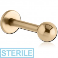 STERILE ZIRCON GOLD PVD COATED TITANIUM LABRET