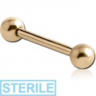 STERILE ZIRCON GOLD PVD COATED TITANIUM MICRO BARBELL PIERCING