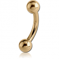 ZIRCON GOLD PVD COATED TITANIUM CURVED MICRO BARBELL