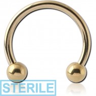 STERILE ZIRCON GOLD PVD COATED TITANIUM MICRO CIRCULAR BARBELL