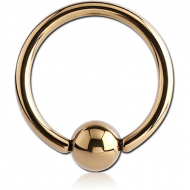 ZIRCON GOLD SURGICAL STEEL BALL CLOSURE RING