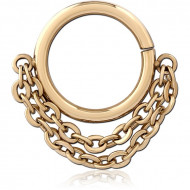 SURGICAL STEEL SEAMLESS RING WITH CHAIN