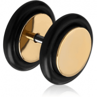 ZIRCON GOLD SURGICAL STEEL FAKE PLUG PIERCING