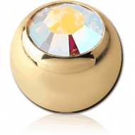 ZIRCON GOLD SURGICAL STEEL JEWELED MICRO BALL PIERCING