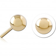 ZIRCON GOLD PVD COATED SURGICAL STEEL THREADLESS BALL