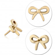 ZIRCON GOLD PVD COATED SURGICAL STEEL THREADLESS ATTACHMENT - BOW