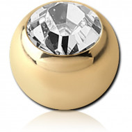 ZIRCON GOLD PVD COATED TITANIUM JEWELLED BALL PIERCING