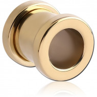 ZIRCON GOLD PVD COATED STAINLESS STEEL THREADED TUNNEL PIERCING