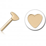 ZIRCON GOLD PVD COATED TITANIUM THREADLESS ATTACHMENT - HEART