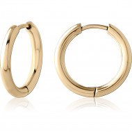 ZIRCON GOLD PVD COATED TITANIUM HOOP EARRING PER PIECE