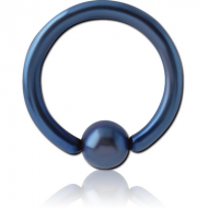 ANODISED SURGICAL STEEL ANNEALED BALL CLOSURE RING PIERCING