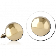 ZIRCON GOLD PVD COATED SURGICAL STEEL BALL FOR 1.2MM INTERNALLY THREADED PIN