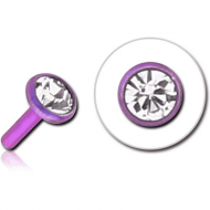 ANODISED SURGICAL STEEL VALUE JEWELLED PUSH FIT DISC FOR BIOFLEX INTERNAL LABRET PIERCING