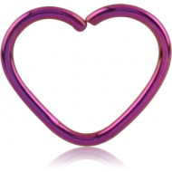 ANODISED SURGICAL STEEL HEART SEAMLESS RING PIERCING