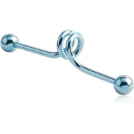ANODISED SURGICAL STEEL INDUSTRIAL SPRING BARBELL PIERCING