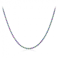 RAINBOW PVD STAINLESS STEEL BALL CHAIN 30CMS WIDTH*2.4MM