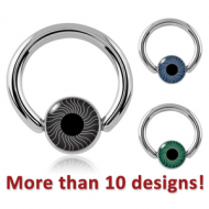 SURGICAL STEEL BALL CLOSURE RING WITH EYE BALL PIERCING