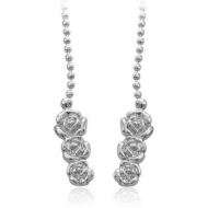 RHODIUM PLATED BELLY CHAIN WITH ROSES