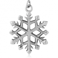 RHODIUM PLATED BRASS CHARM - SNOWFLAKE