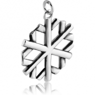 RHODIUM PLATED BRASS CHARM - SNOWFLAKE