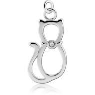 RHODIUM PLATED BRASS JEWELLED CHARM