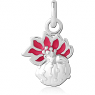 RHODIUM PLATED BRASS CHARM WITH ENAMEL